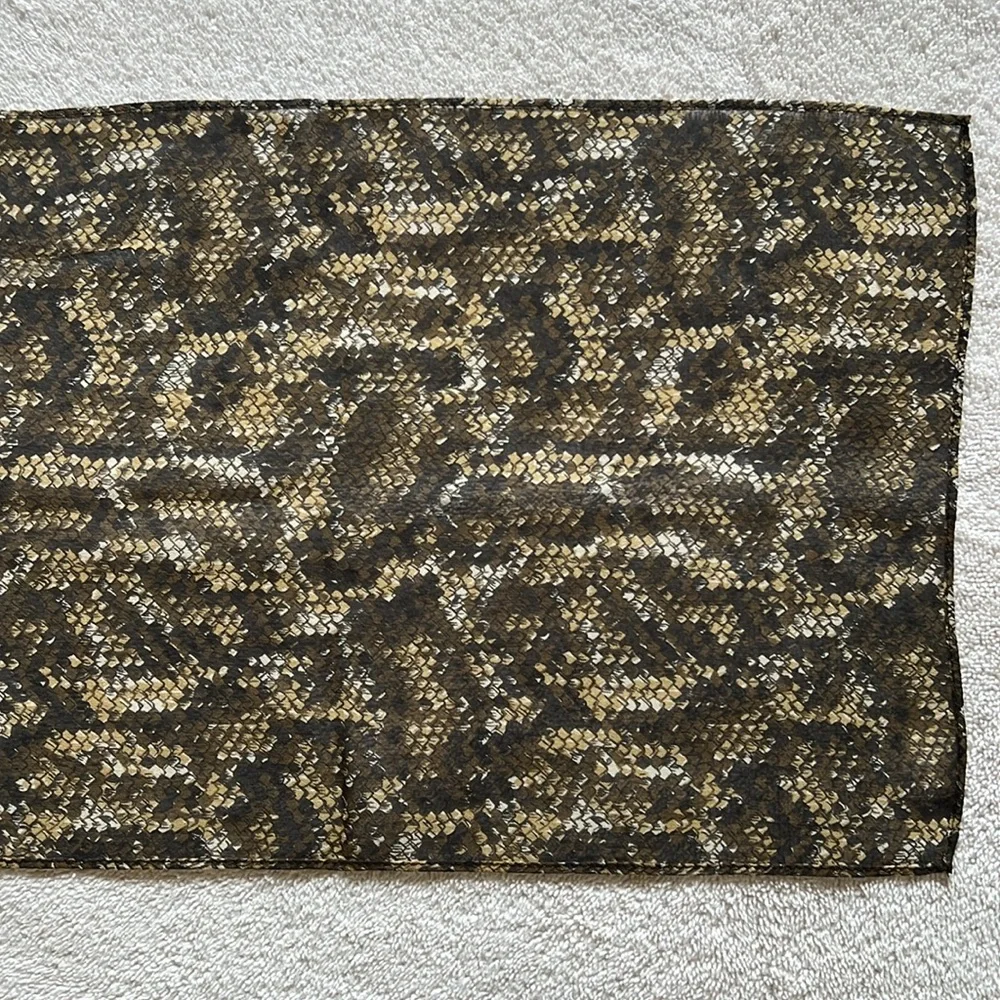Maggy London Brown and Tan Snake Print Scarf - Picture 9 of 11